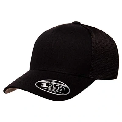 Image of Flexfit Men&#039;s 110 Mesh Trucker Hat, Black, One Size