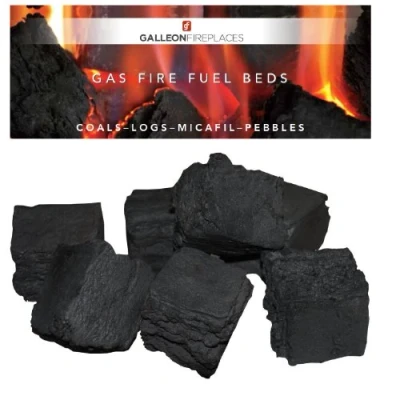 Image of Galleon Fireplaces BOX OF 10 SMALL GAS FIRE COALS IN BRANDED PACKAGING