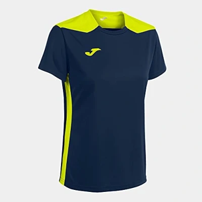 Image of Joma Championship Vi Women&#039;s T Shirt Navy Neon Yellow