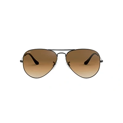 Image of Ray Ban Men&#039;s Aviator Sunglasses, Grey (Grey 004/51, Gläser: Crystal Brown Course Light), 58 mm UK