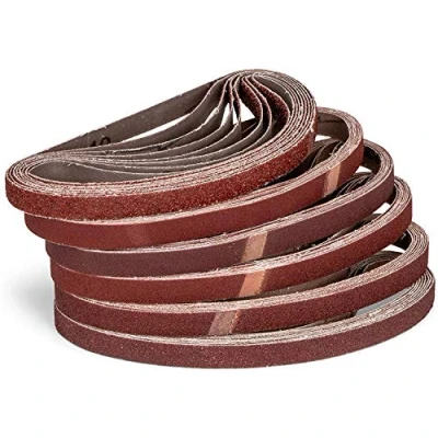 Image of haerd group 96 Pieces/Professional Fabric Sanding Belts / 13 x 451 mm 16 Grit 40 60 80 120 180 240 Compatible with Black &amp; Decker® Power File/Sandpaper/Sanding Belt Set