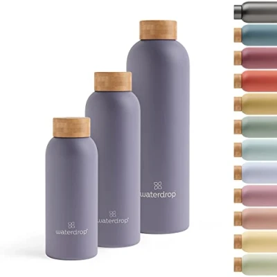Image of Waterdrop® Steel Bottle 600ml Stainless Water Bottle, Double Insulated 12h Hot, 24h Cold Flask Thermos Leak Proof Drinks Reusable, Robust, BPA Free