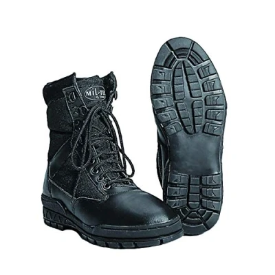 Image of SWAT Mens Black Tactical Patrol Combat Police Security Army Leather Boots