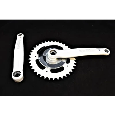 Image of 38 Teeth 170mm 1/8 3/32 Cotterless Chainwheel &amp; Crank Set White For Nexus Etc
