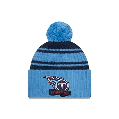 Image of New Era Tennessee Titans NFL 2022 Sideline Sport Knit Blue Beanie One Size