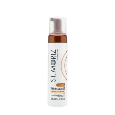 Image of St Moriz Advanced Colour Correcting Tanning Mousse in Light With Hyaluronic Acid, Vitamin B5 &amp; Skin Care Benefits Adds Warmth to Fair Fast Drying Vegan Fake Tan 200ml