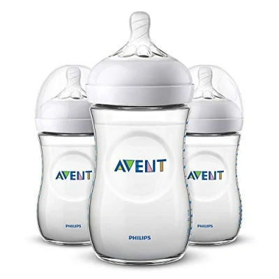 Image of Philips Avent Natural Feeding Bottle 260ml, Pack of 3