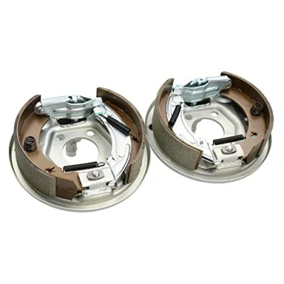 Image of AB Tools Pair Complete Bolt on Brake Shoe Back Plates for Ifor Williams 200 x 50mm Drum