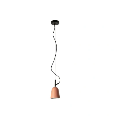 Image of Studio 11cm Dome Pendant Ceiling Light Matt Black, Pink