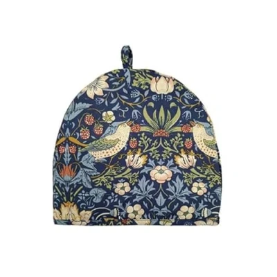 Image of William Morris Strawberry Thief Navy Tea Cosy For One