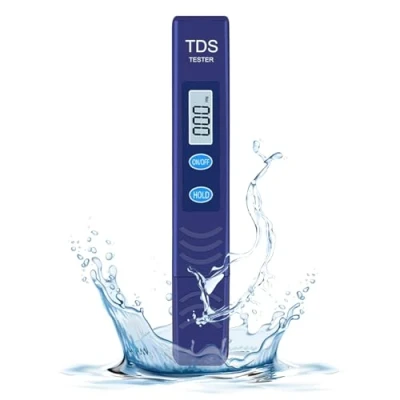 Image of TDS Meter, Electronic Water Tester with 0 9990 PPM Measurement Range, Hand Held Digital Test Pen for Farming, Aquariums, Pools, Household Drinking (Blue)