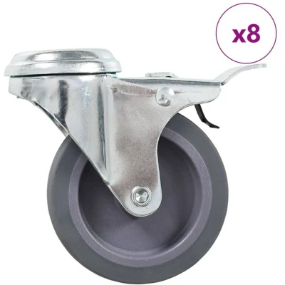 Image of vidaXL 8 pcs Bolt Hole Swivel Casters 75 mm
