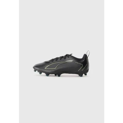 Image of Puma Ultra 6 Unisex Football boots firm ground for kids, Size: 12K, Black/fizzy light/green terrain shoes