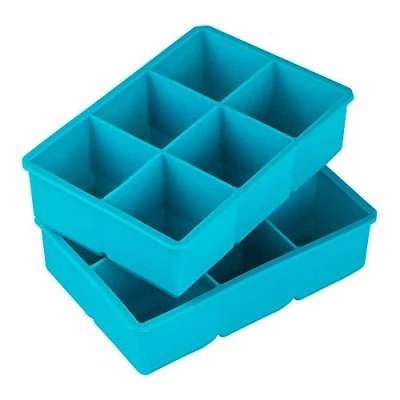 Image of Webake Large Ice Cube Moulds Silicone 2 Inch 5cm Giant Trays Pcs Jumbo Square Cubes Food Freezer Tray for Whiskey, Cocktails, Drinks Blue