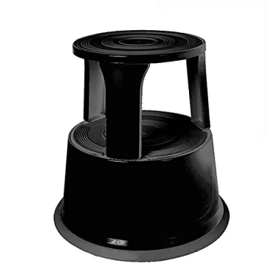 Image of Heavy Duty Metal SUPASTEP Kick Step Stool in RED, Black, Blue And Grey White Load Capacity upto 150KG (Black)