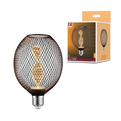 Image of Paulmann 29086 Glow Edition Standard 230V LED Globe E27 Helix 3.5W 110lm 110mm Black Metal 1800K, 3.5 W