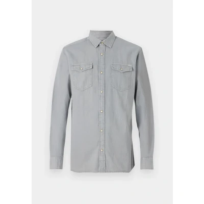 Image of Jack &amp; Jones Jjesheridan Shirt Shirt, Men&#039;s, Size: Large, Light grey denim