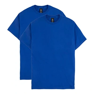 Image of Hanes Men&#039;s 2 Pack Tall Short Sleeve Beefy T, Deep Royal, XX Large/Tall