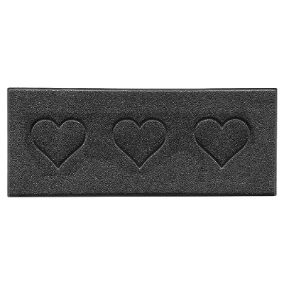 Image of Nicoman Heart Embossed Shape Door Mat Dirt Trapper PVC Spaghetti Washable Quick Drying Barrier Doormat Dark Grey (Drainage Open Back) Runner (150x60cm)