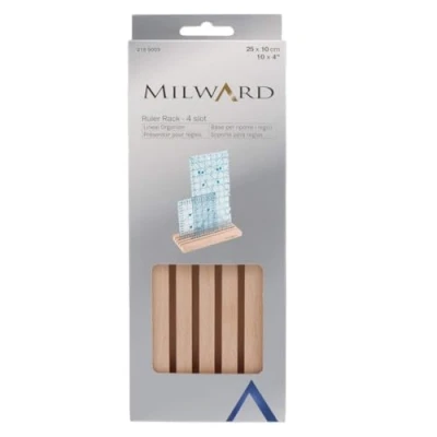 Image of Milward 2159003 Ruler/Template Rack, Beech Wood, 25 x 10cm