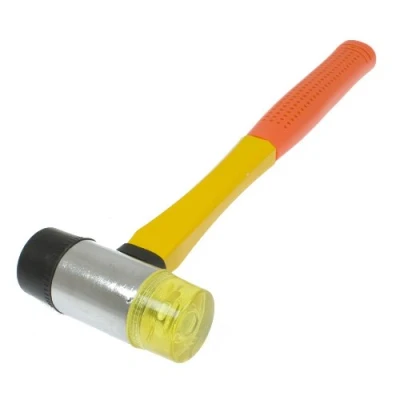 Image of Hilka Tools 60600045 45mm Rubber and Plastic Mallet, Black/Yellow