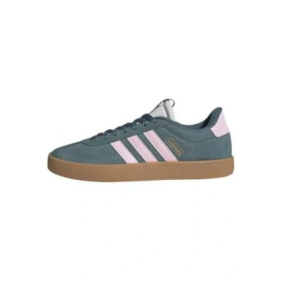 Image of adidas Women&#039;s VL Court 3.0 Shoes, Preloved Teal/Clear Pink/Gold Metallic, 4.5 UK