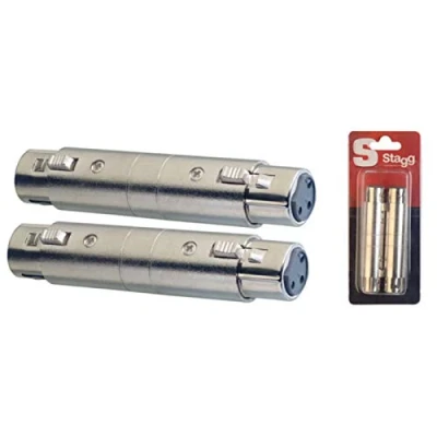 Image of Stagg 16102 Female XLR Audio Adaptor Matt Chrome