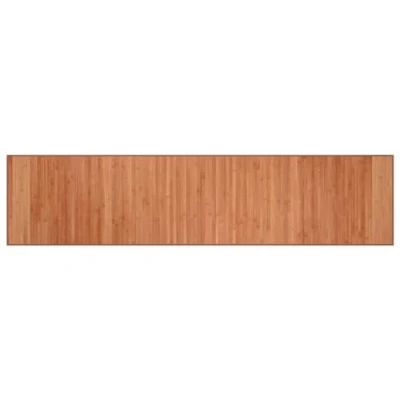 Image of vidaXL Bamboo Rug Sustainable Brown Floor Mat 70x300 cm, Rectangular, Water Resistant Carpet Runner with Non Slip Back for Living Room, Hallway