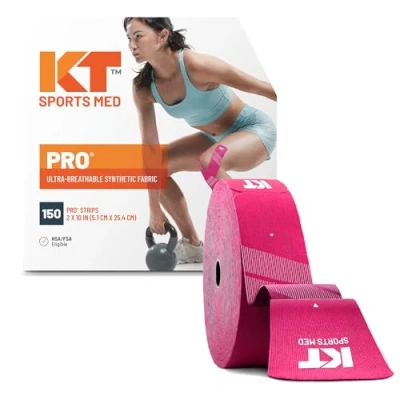 Image of KT TAPE PRO JUMBO Pre cut 150 Strip Synthetic Hero Pink