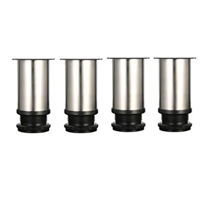 Image of Drenky 4 Pcs Adjustable Legs 80mm Height Cabinet Table Furniture Legs, Brushed Stainless Steel 0 15mm Come with Screws