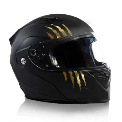 Image of Finest Folia Scratch Helmet Sticker, Set of 2, 7.5 x cm, Monster Claw Decoration for Motorcycle, Helmet, Car, Motorcycle Marks, Self Adhesive, Waterproof, K173 (Chrome