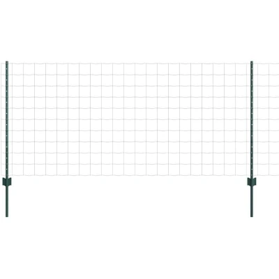 Image of vidaXL Garden Fence Set of 2 Green Steel 25 x 1 m Durable