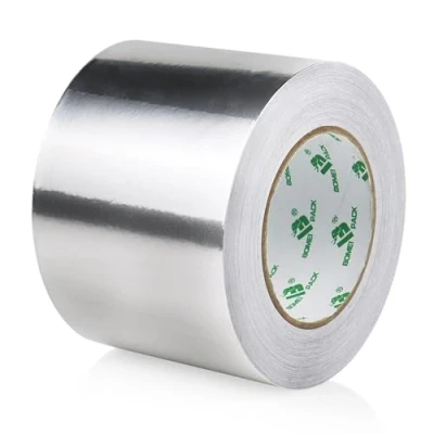 Image of BOMEI PACK Aluminum Foil tape 100mm x 50m for home Heating,Ventilation HVAC air Ducts Repairing Fixing,kitchen Jointing,flame,Cold,heat resistant