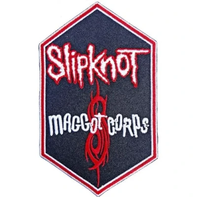 Image of Slipknot Patch Maggot Corps Band Logo Official Black woven iron on One Size