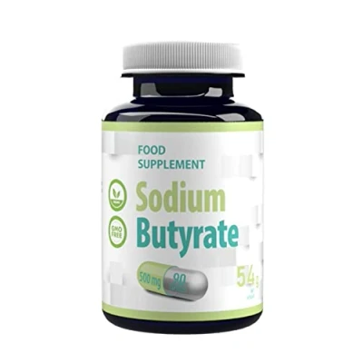 Image of Hepatica Sodium Butyrate 500mg 90 Vegan Capsules 385mg Butyric Acid, 3rd Party Lab Tested, High Strength Supplement, Gluten and GMO Free