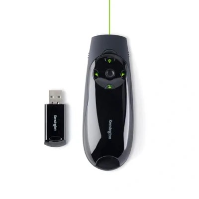 Image of Kensington Presenter Expert Green Light Wireless with Cursor Control, Joystick and Backlight Buttons Black