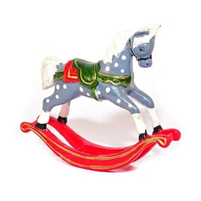 Image of Melody Jane Dolls House Old Fashioned Rocking Horse Christmas Nursery Toy Shop Accessory