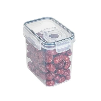 Image of Kasmole Airtight Food Storage Container Rectangular Rice Bucket Cereal Kitchen Flour and Sugar Dispenser for Nuts, Pasta, Cereal, Coffee Beans