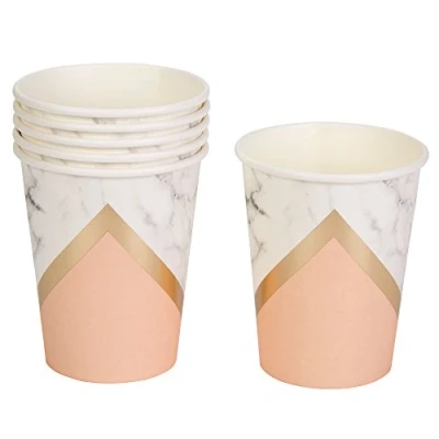 Image of Neviti 772638 Colour Block Marble Cup, Peach