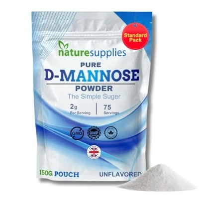 Image of D Mannose Powder 150 g Pack Pure for Natural Support (NOT Capsules or Tablets) GMO Free, Vegan Friendly, No Chemicals High Strength Dmannose Supplement by Naturesupplies