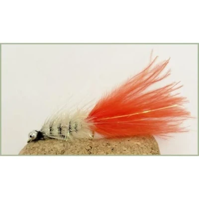 Image of Humongous Trout Flies, 6 Pack Silver &amp; Orange, Size 10, Lures for Fly Fishing