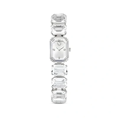 Image of Swarovski Bracelet Watch, Sapphire Glass Centrepiece with Octagon Cut Clear Crystals, Stainless Steel Setting, Inspired by The Millenia Jewellery Collection