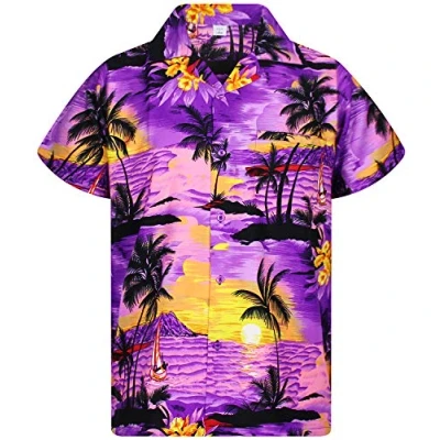 Image of V.H.O. Funky Hawaiian Shirt, Shortsleeve, Surf, Purple, XL