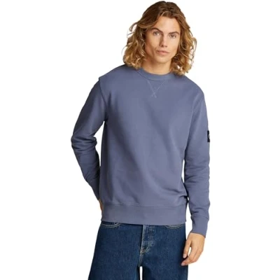 Image of Calvin Klein Jeans Badge CREW NECK Sweatshirt, Men&#039;s, Size: Small, Grisaille