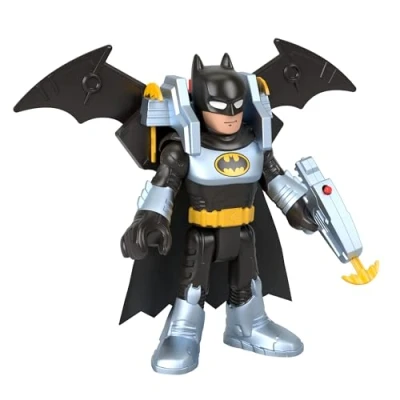 Image of Fisher Price Imaginext DC Super Friends Batman Toys Batglider and XL Figure (10 Inches) with Launcher for Preschool Kids Ages 3+ Years, HVY12