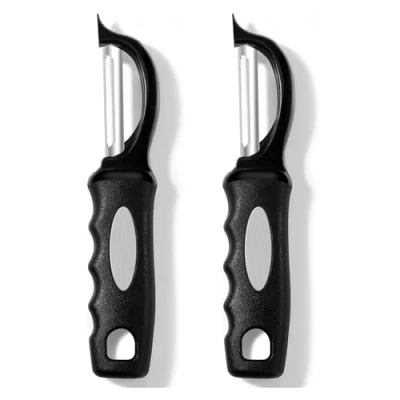 Image of Rainspire Vegetable Peeler Potato Peelers for Kitchen, Sharp Stainless Steel Blades Veggie Peeler, Comfortable Handle Fruit Carrot Apple Dishwasher Safe, 2 Pack