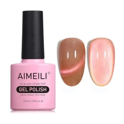 Image of AIMEILI Magnetic Gel Nail Polish Cat Magnet Eye Polish, UV LED Soak Off Glitter Varnish Art Manicure Pedicure, Long Lasting &amp; Easy to Apply 10ml 726
