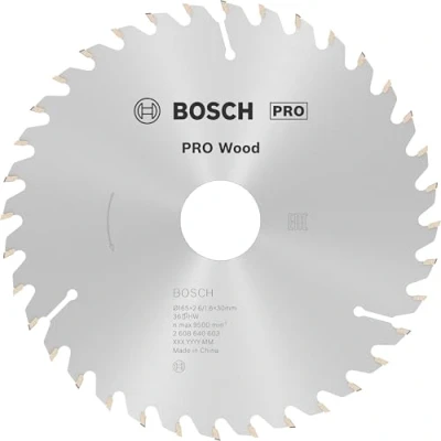 Image of Bosch 1x PRO Wood Circular Saw Blade for Corded Hand Held Saws (for Softwood, Hardwood, Ø mm, Professional Accessory Saw)