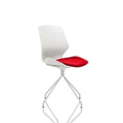 Image of Florence Spindle White Frame Visitor Chair With Seat Bergamot Cherry