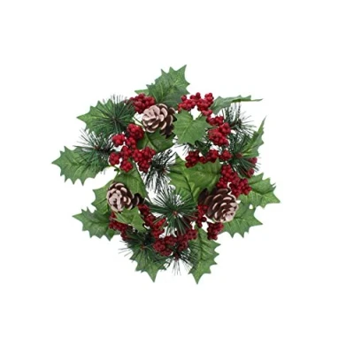 Image of Festive: Holly Candle Ring for Pillar 20 Centimeter